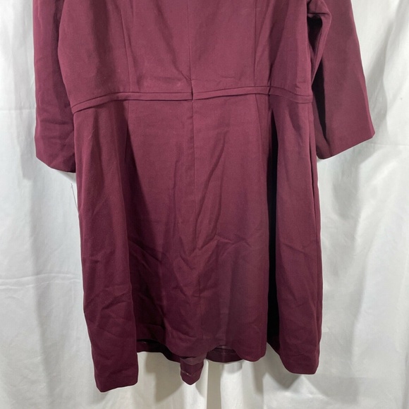 NWT Eliza J [ PLUS‎ SZ 20W ] Pleat Front Fit & Flare Dress in Oxblood Red - Picture 9 of 12